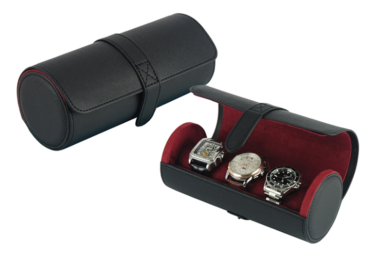 Wholesale Watches Box PU Leather Watch Case for 3 Watches Storage
