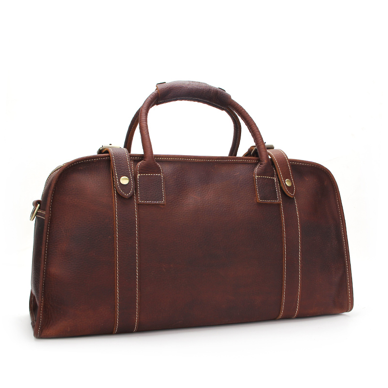 Handmade Italian Genuine Leather Men's Durable Travel Should Bag 